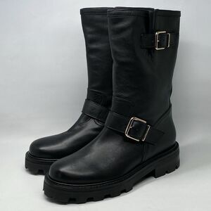 Jimmy Choo Double Buckle Moto Boots size 36